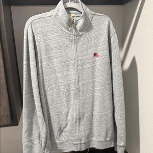 Burberry Light Gray Zip-Up Sweater